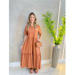 VESTIDO MIDI PAMELA CARAMELO