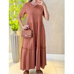 VESTIDO MIDI PAMELA CARAMELO