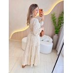 VESTIDO MANGA LONGA VALENTINA BRANCO/NUDE