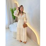 VESTIDO MANGA LONGA VALENTINA BRANCO/NUDE