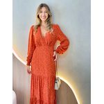 VESTIDO MANGA LONGA VALENTINA TERRA COTA