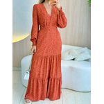 VESTIDO MANGA LONGA VALENTINA TERRA COTA
