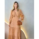 VESTIDO MANGA LONGA VALENTINA MARROM