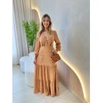 VESTIDO MANGA LONGA VALENTINA MARROM
