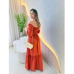 VESTIDO FERNANDA MANGA CURTA TERRACOTA LISO