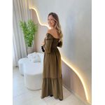 VESTIDO FERNANDA MANGA CURTA VERDE MILITAR