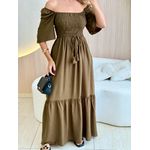 VESTIDO FERNANDA MANGA CURTA VERDE MILITAR