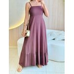 VESTIDO LAIS LONGUETE MARROM LISO