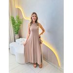 VESTIDO YASMIN CANELADO MARROM CLARO