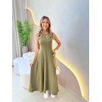 VESTIDO YASMIN CANELADO VERDE MILITAR