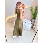 VESTIDO YASMIN CANELADO VERDE MILITAR