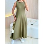 VESTIDO YASMIN CANELADO VERDE MILITAR