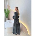 VESTIDO MANGA LONGA VALENTINA PRETO/OFF