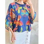 BLUSA CROPPED TATI AZUL MARINHO