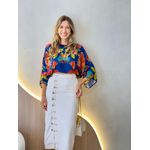 BLUSA CROPPED TATI AZUL MARINHO