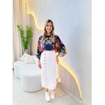 BLUSA CROPPED TATI AZUL MARINHO