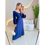 VESTIDO MANGA LONGA SELENA AZUL MARINHO