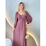 VESTIDO MANGA LONGA SELENA MARROM