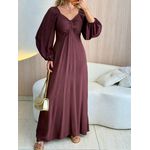 VESTIDO MANGA LONGA SELENA MARROM