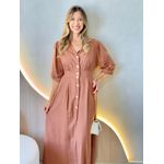 VESTIDO LINHO SHEILA MARROM