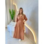 VESTIDO LINHO SHEILA MARROM