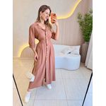 VESTIDO LINHO SHEILA MARROM