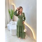 VESTIDO MANGA LONGA VALENTINA VERDE MILITAR
