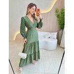 VESTIDO MANGA LONGA VALENTINA VERDE MILITAR