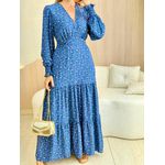VESTIDO MANGA LONGA VALENTINA AZUL