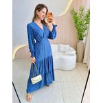 VESTIDO MANGA LONGA VALENTINA AZUL