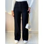 CALÇA PANTALONA LINHO BOTÃO PRETO