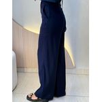 CALÇA PANTALONA LINHO BOTÃO AZUL MARINHO