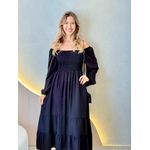 VESTIDO MIDI LUARA PRETO LISO