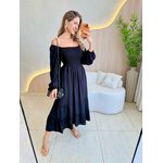 VESTIDO MIDI LUARA PRETO LISO