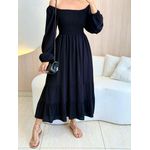VESTIDO MIDI LUARA PRETO LISO