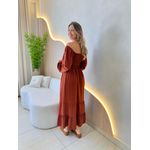 VESTIDO MIDI LUARA MARROM LISO