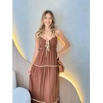 VESTIDO LONGO ELOÁ MARROM