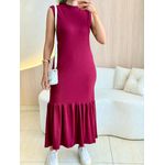 VESTIDO CANELADO TALITA MARSALA