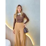 BLUSA MANGA LONGA PEDRARIA MARROM