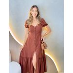 VESTIDO MIDI DANDARA MARROM