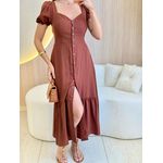 VESTIDO MIDI DANDARA MARROM