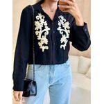 BLUSA CAMISA AURORA PRETO