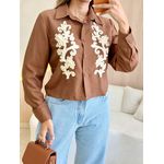 BLUSA CAMISA AURORA MARROM