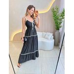 VESTIDO LONGO ELOÁ PRETO/OFF