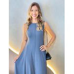 VESTIDO YASMIN CANELADO CHUMBO