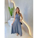 VESTIDO YASMIN CANELADO CHUMBO
