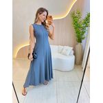 VESTIDO YASMIN CANELADO CHUMBO