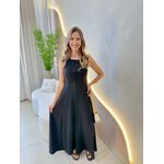 VESTIDO YASMIN CANELADO PRETO