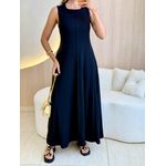 VESTIDO YASMIN CANELADO PRETO