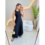 VESTIDO YASMIN CANELADO PRETO